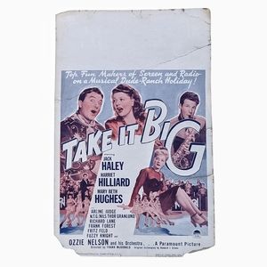 *SOLD* Take It Big 1944 Original Movie Poster Color Window Card 22×14"